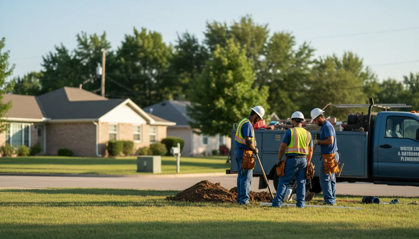 Residential water line and bathroom plumbing service in Losantville, IN